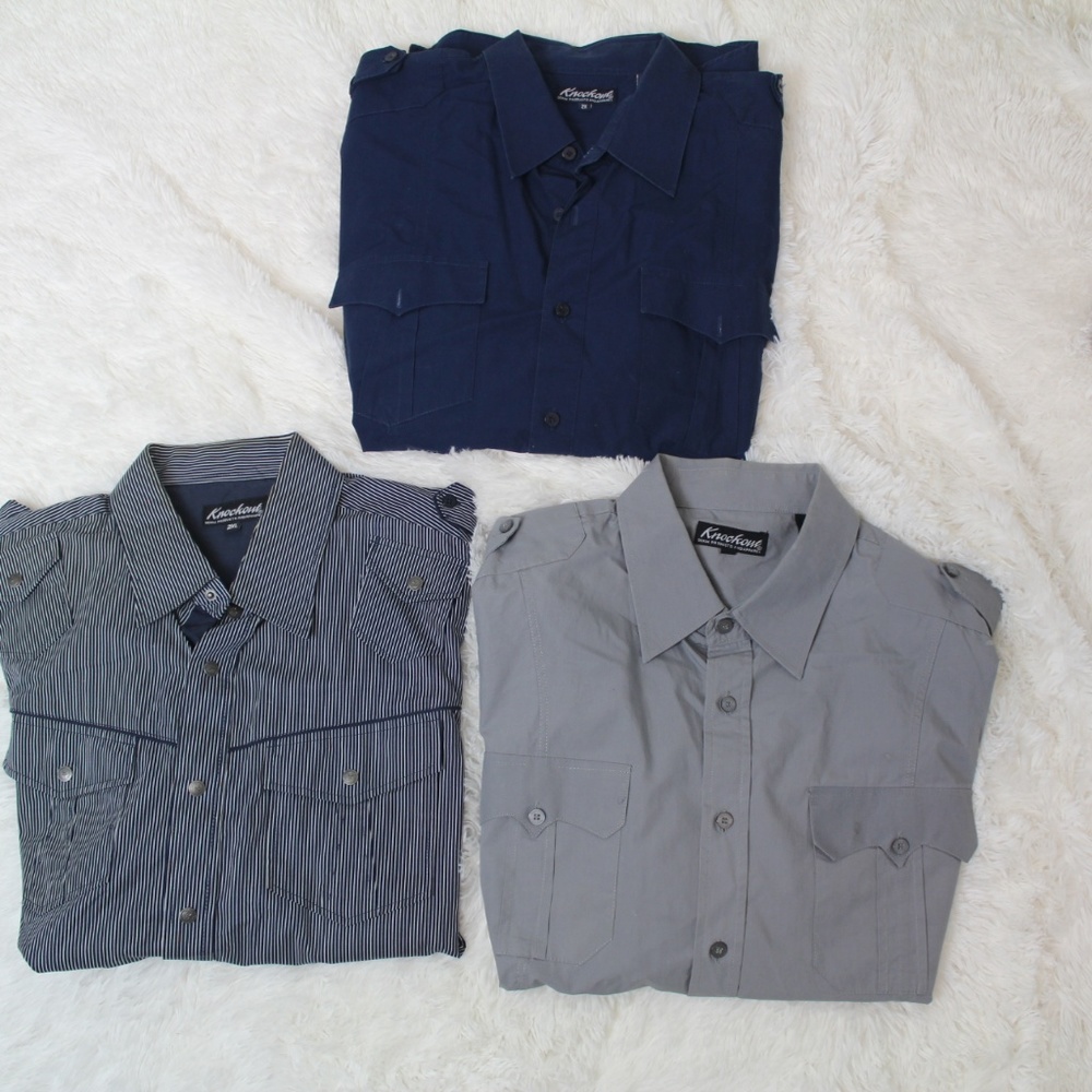 BUNDLE 3 knockout shirt sz xxl 2xl blue gray